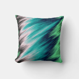 Blauw Groen zwart-wit abstract Kussen