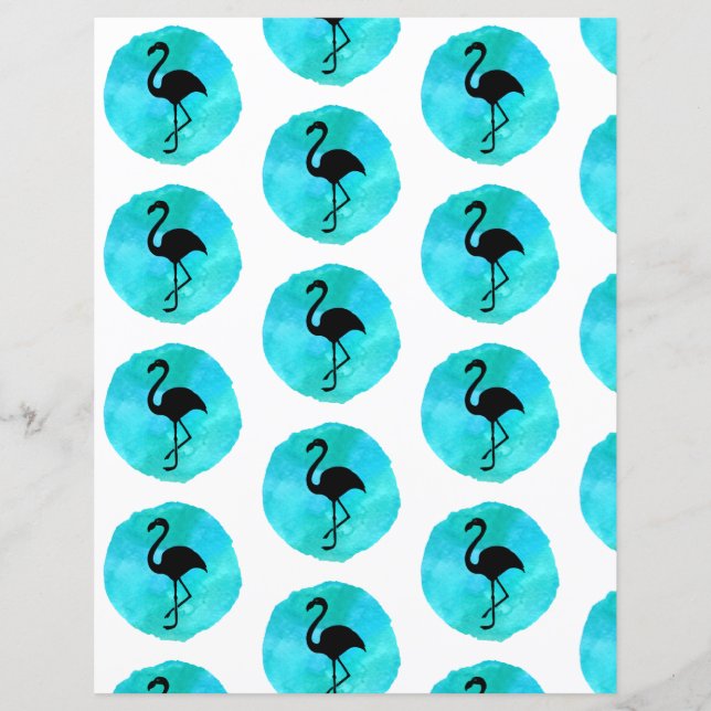 Blauw Groenboek over groene Flamingo patronen (Voorkant)