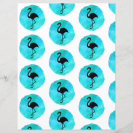 Blauw Groenboek over groene Flamingo patronen