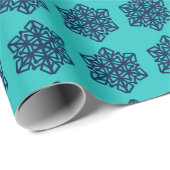 Blauw groenboek over marinesnowflakes cadeaupapier (Rol Hoek)