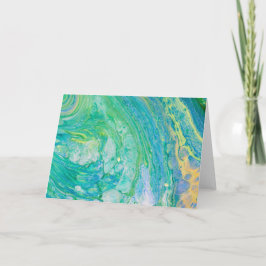 Blauw groene Abstracte acrylvezel Kaart