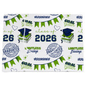 Blauw Groene Afstudeerklas 2026 Groot Cadeauzakje (Voorkant)