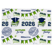 Blauw Groene Afstudeerklas 2026 Groot Cadeauzakje (Achterkant)