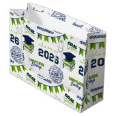 Blauw Groene Afstudeerklas 2026 Groot Cadeauzakje (Voorkant Gekanteld)