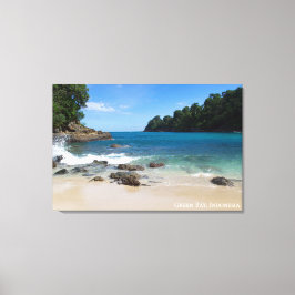 Blauw Groene Baai Landschap Reis Foto Indonesië Canvas Afdruk