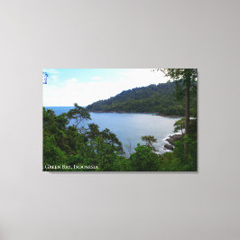 Blauw Groene Baai Landschap Reis Foto Indonesië Canvas Afdruk