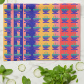 Blauw groene beker van Java Rainbow Stripe Theedoek (Gevouwen)