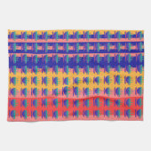 Blauw groene beker van Java Rainbow Stripe Theedoek (Horizontaal)