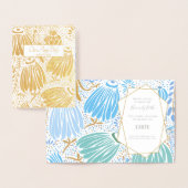 Blauw-groene bloemensympathie Dood kind Folie Kaarten (Display)