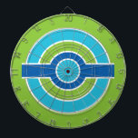Blauw/Groene Cirkels aangepaste dartbord<br><div class="desc">Voeg desgewenst uw eigen tekst/afbeelding toe. Bekijk mijn winkel voor meer objecten met dit ontwerp.</div>