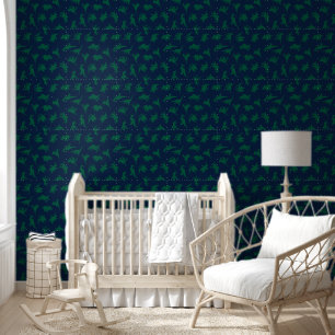 Blauw Groene Dinosaurus Baby Jongens Nursery Peel Behang