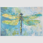 Blauw Groene Dragonfly Bloemen Decoupage Tissuepapier (Voorkant)