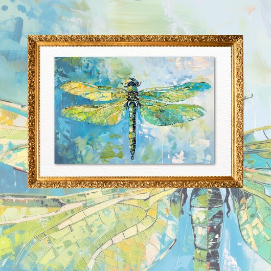Blauw Groene Dragonfly  Bloemen Decoupage Tissuepapier