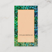 Blauw Groene Driehoeken en Gouden Weefsel Visitekaartje (Achterkant)