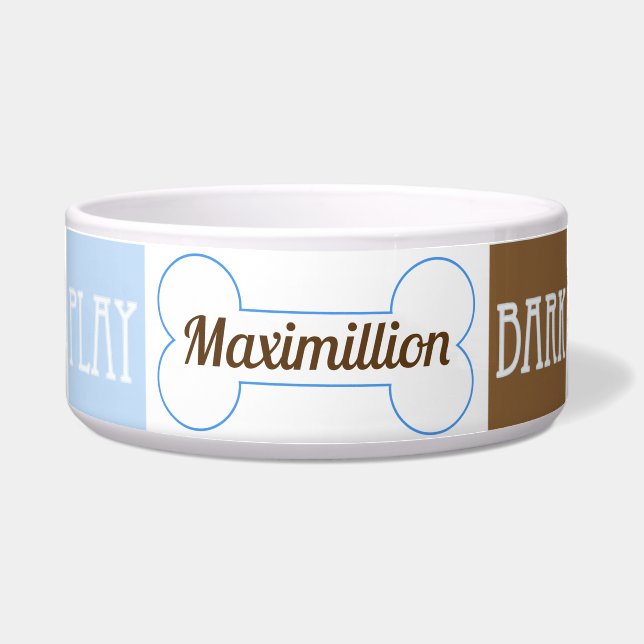 Blauw groene en bruine gekloonde vierkantjes met n voerbakje (Voorkant)