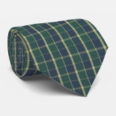 Blauw groene en gele ruit heren stropdas (Opgerold)