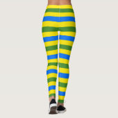 Blauw-groene en gele strepen ontwerp leggings (Achterkant)
