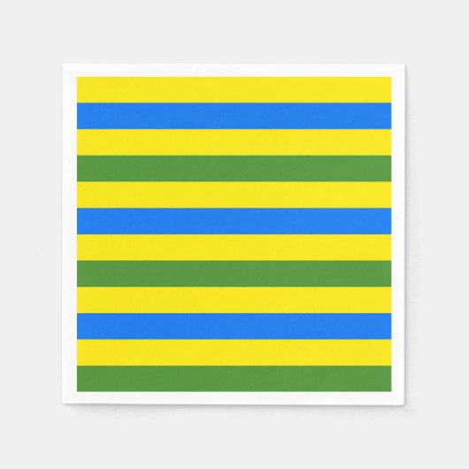 Blauw-groene en gele strepen ontwerp servet (Voorkant)