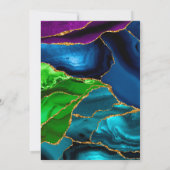 Blauw groene en Paarse glitter Agate Birthday Kaart (Achterkant)