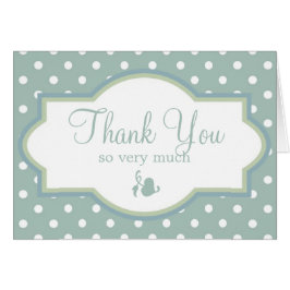 Blauw groene en witte poka dot Dank u wel kaarten