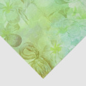 Blauw Groene Flamingo's en Hibiscus Tissuepapier (Detail)