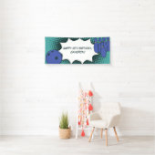Blauw-groene Gelukkige 10e Verjaardag Bowling Fees Spandoek (Insitu)