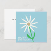 Blauw-groene gelukwensen met verjaardagsdaisy (Voorkant / Achterkant)