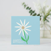 Blauw-groene gelukwensen met verjaardagsdaisy (Staand voorkant)