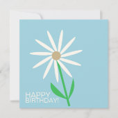 Blauw-groene gelukwensen met verjaardagsdaisy (Voorkant)