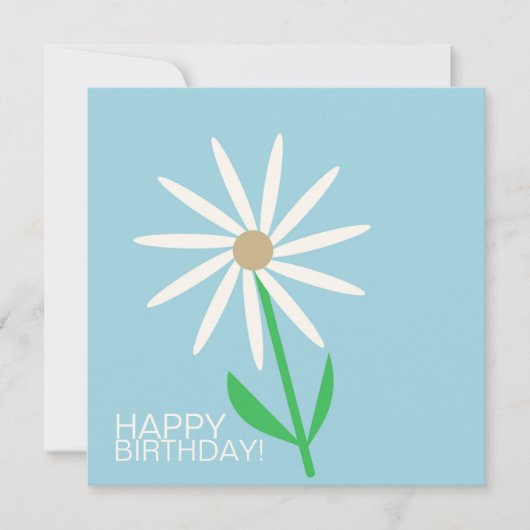 Blauw-groene gelukwensen met verjaardagsdaisy (Voorkant)