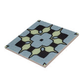  blauw-groene geometrische kunst tegeltje (Zijkant)