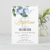 BLAUW GROENE INKWASSTROOM WATERVERF FLORAAL BAPTIS KAART (Staand voorkant)