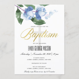 BLAUW GROENE INKWASSTROOM WATERVERF FLORAAL BAPTIS KAART