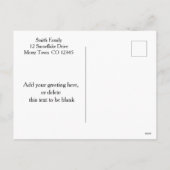 Blauw groene kerstboom  scène Foto Feestdagenkaart (Achterkant)