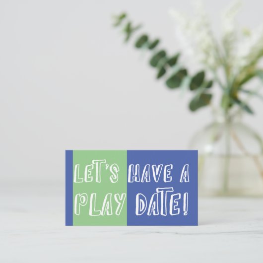 Blauw groene kleurenblok Afspeeldatum afspelen Contactkaartje (Staand voorkant)