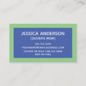 Blauw groene kleurenblok Afspeeldatum afspelen Contactkaartje (Achterkant)