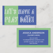 Blauw groene kleurenblok Afspeeldatum afspelen Contactkaartje (Voorkant / Achterkant)