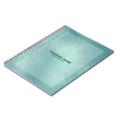 Blauw-groene lichtgevende glazen textuur notitieboek (Linkerzijde)