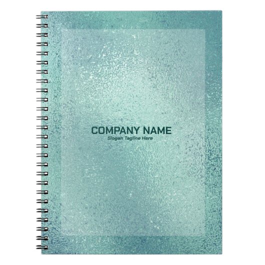 Blauw-groene lichtgevende glazen textuur notitieboek (Voorkant)