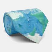 Blauw groene, moderne, Abstracte marmer Stropdas (Opgerold)