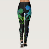 Blauw groene octopus op uw kleur - Leggings (Achterkant)
