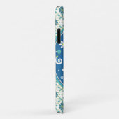 Blauw Groene Olifant Bloemen Case-Mate iPhone Case (Achterkant/rechts)