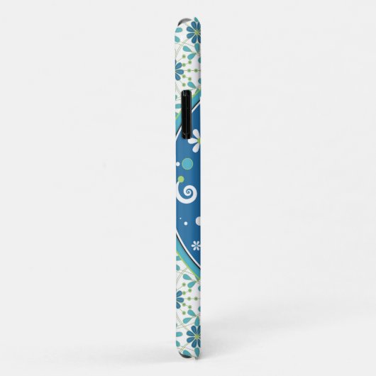 Blauw Groene Olifant Bloemen Case-Mate iPhone Case (Achterkant/rechts)