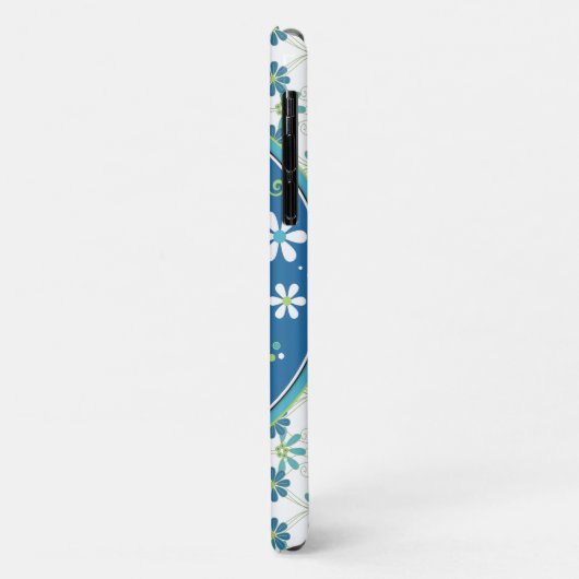 Blauw Groene Olifant Bloemen Case-Mate iPhone Case (Achterkant/links)