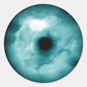 Blauw Groene oog wolk grafische aqua Ronde Sticker