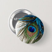 Blauw-groene Paarse exotische pacock Ronde Button 5,7 Cm (Voorkant /achterkant)