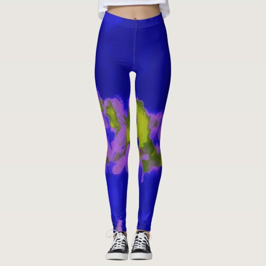 Blauw groene Paarse schildpad Leggings (Voorkant)