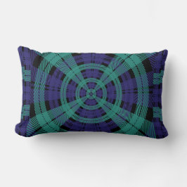 BLAUW GROENE RADIAL PLAID KUSSEN