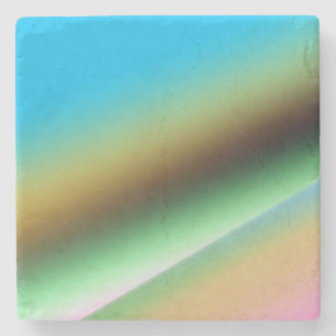 Blauw groene regenboog abstract textuurpatroon kun stenen onderzetter