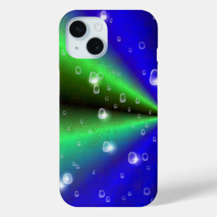 Blauw Groene Regenboog in Elephant Skin Leather Op iPhone 15 Case